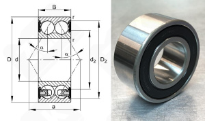 Подшипник EP30BD6227T12DDUKC01 радиально-упорный шариковый 30-62-27 мм