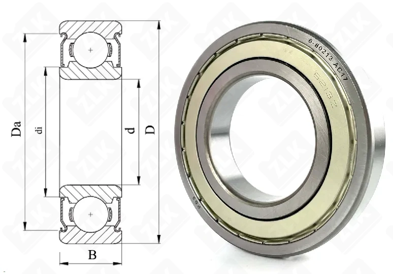 Подшипник шариковый 80213 (6213 ZZ) 65×120×23 мм РВЗ