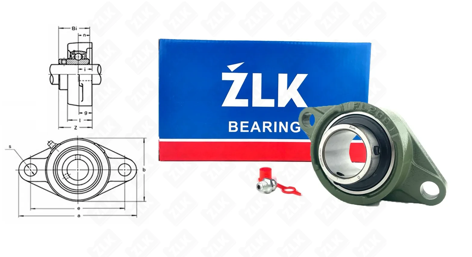 Подшипник корпусный 480208UCFL (UCFL208) 40×175×51 мм ZLK