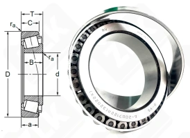 Подшипник 2007122 А (32022) радиально-упорный роликовый конический 110-170-38 мм