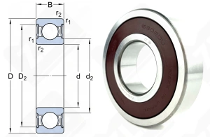 Подшипник 180308 (70) (6308DDUC3) радиальный шариковый 40-90-23 мм