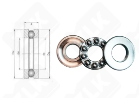 Подшипник 8100 (51100) упорный шариковый 10-24-9 мм