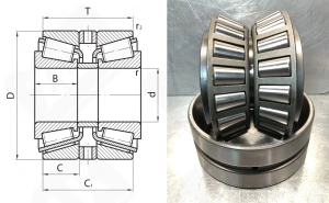 Подшипник 71450/71751D радиально-упорный роликовый конический 114,3-190,5-53,18 мм