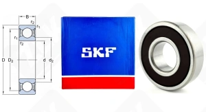 Подшипник 180204 (70) (62042RZTN9C3VT162) радиальный шариковый 20-47-14 мм