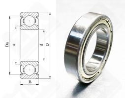 Подшипник 1000907 ZZ (61907ZZ,6907ZZ) радиальный шариковый 35-55-10 мм