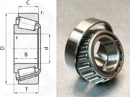 Подшипник 47686/47620J радиально-упорный роликовый конический 82.55-133.35-33.338 мм
