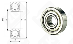 Подшипник B6-63ZZ радиальный шариковый 6-16-5 мм