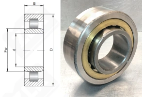 Подшипник 32607 Л (NU2307M) радиальный роликовый 35-80-31 мм