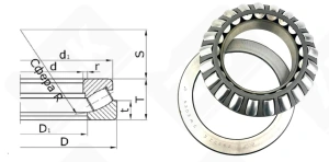 Подшипник 9039332 (29332) упорный роликовый самоустанавливающийся 160-270-67 мм