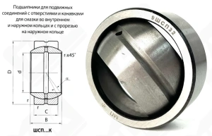 Подшипник 9ШСП32 (GE32ES) шарнирный 32-55-21/26 мм