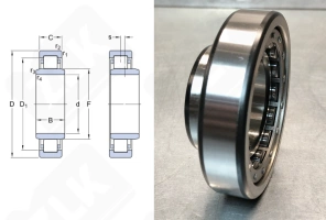 Подшипник NUB208EC3 радиальный роликовый 40-80-18/23 мм