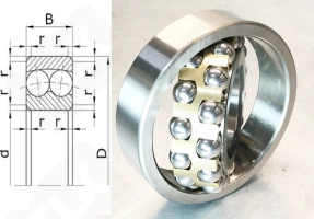 Подшипник 1318Л (1318M) радиальный шариковый самоустанавливающийся 90-190-43 мм