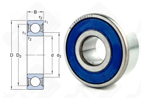 Подшипник 180501 (622012RS) радиальный шариковый 12-32-14 мм
