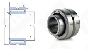 Подшипник 4074901 (NA49012RS) радиальный игольчатый 12-24-13 мм