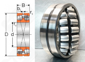 Подшипник 3053220Н (23220CE4C3S11) радиальный роликовый самоустанавливающийся 100-180-60,3 мм