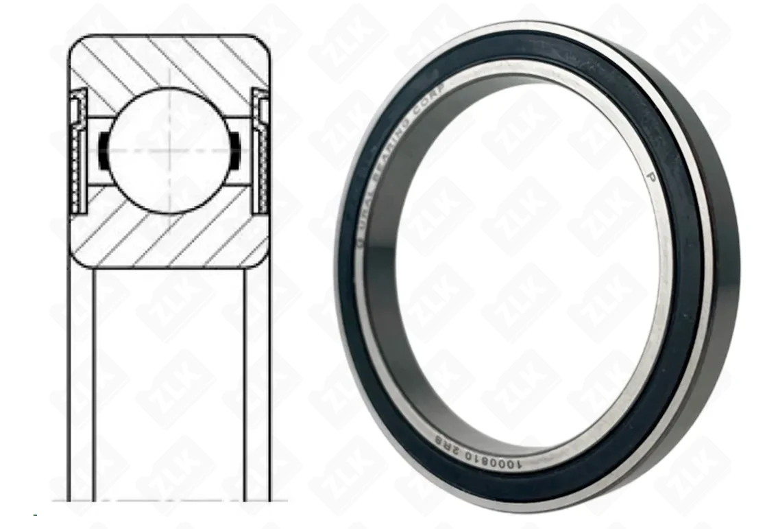 Подшипник шариковый 1000810 2RS (61810-2RS,6810-2RS) 50×65×7 мм UBC