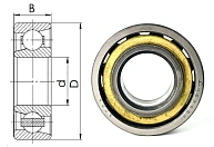 Подшипник шариковый 46205 Л (7205 AC M) 25×52×15 мм Россия
