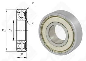 Подшипник 60202 (6202Z) радиальный шариковый 15-35-11 мм