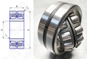 Подшипник 53508 Н (22208CCW33,22208EW33) радиальный роликовый самоустанавливающийся 40-80-23 мм