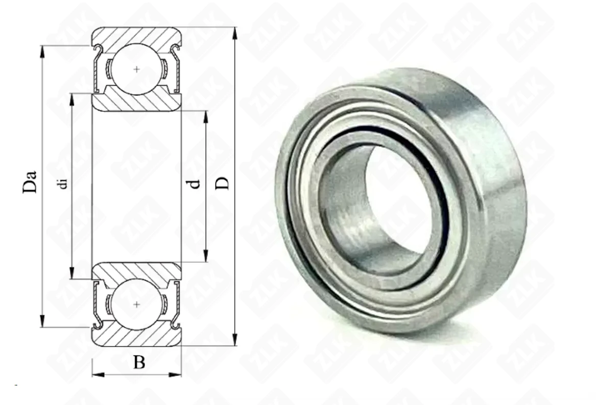 Подшипник шариковый (MR166 ZZ) 4.8×9.5×4 мм