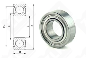 Подшипник MR166 ZZ радиальный шариковый 4,8-9,5-4 мм