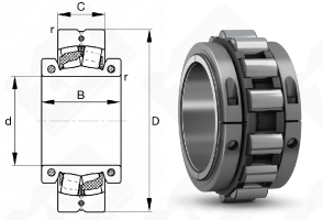 Подшипник 222SM60TVPA радиальный роликовый 60-120-31/55 мм