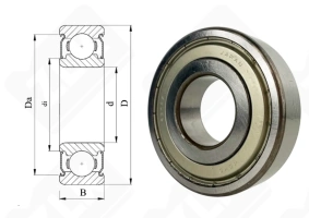 Подшипник 80306 (6306ZZCM) радиальный шариковый 30-72-19 мм