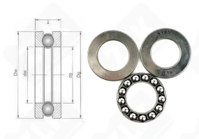 Подшипник 8103 (51103) упорный шариковый 17-30-9 мм
