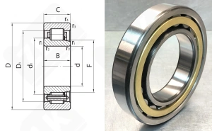 Подшипник 42219 Л (NJ219M) радиальный роликовый 95-170-32 мм