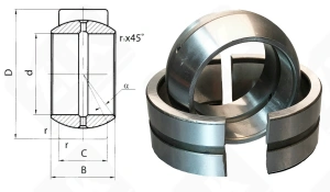 Подшипник ШСЛ80К (GE80ES) шарнирный 80-125-70/76 мм