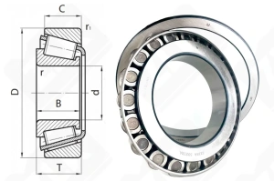 Подшипник 7228 (30228) радиально-упорный роликовый конический 140-250-42 мм