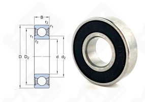 Подшипник 180101 (60012RS) радиальный шариковый 12-28-8 мм