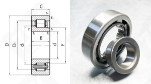 Подшипник 42306 (NJ306) радиальный роликовый 30-72-19 мм