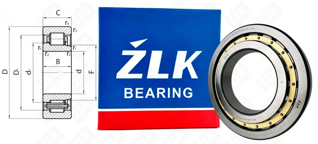Подшипник роликовый 70-42234 ЛМ (NJ234EC3) 170×310×52 мм ZLK