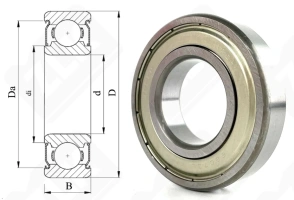 Подшипник 80207 (6207ZZEC3) радиальный шариковый 35-72-17 мм