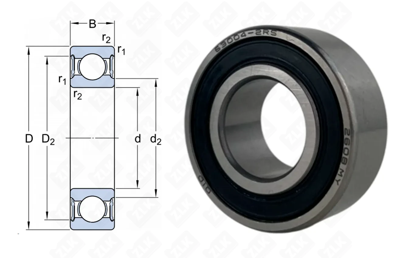 Подшипник шариковый (63004-2RS) 20×42×16 мм OID
