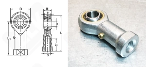 Шарнирный наконечник TSFL8 (PHS8L) 8-19-12 мм