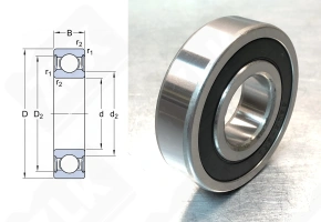 Подшипник 180302 (63022RS) радиальный шариковый 15-42-13 мм