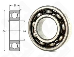 Подшипник 205 (6205) радиальный шариковый 25-52-15 мм