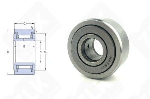 Подшипник NATR12 радиальный игольчатый 12-32-15 мм