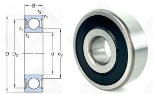 Подшипник 180201 (62012RS) радиальный шариковый 12-32-10 мм