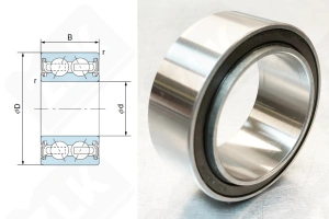 Подшипник JAB2006 радиально-упорный шариковый 40-57-20/24 мм