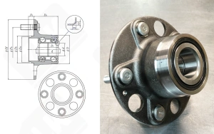 Подшипниковый ступичный узел HUB14210 радиально-упорный шариковый 34-73-62 мм