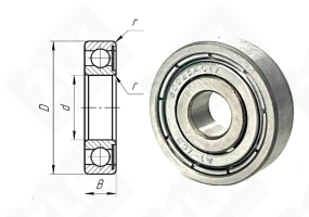 Подшипник 60025 (625Z) радиальный шариковый 5-16-5 мм