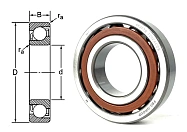 Подшипник шариковый 46207 Е (7207 AC TVP) 35×72×17 мм Россия