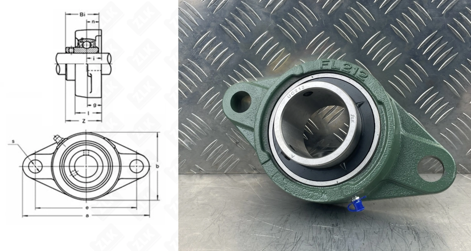 Подшипник корпусный 480212UCFL (UCFL212) 60×250×69 мм ZLK