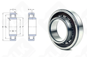 Подшипник NUB209ECPC3 радиальный роликовый 45-85-19/23 мм