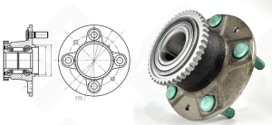 Подшипниковый ступичный узел HUB066-52 (713615540 33BWK02 VKBA3229 EK78790) радиально-упорный шариковый 33-140 мм