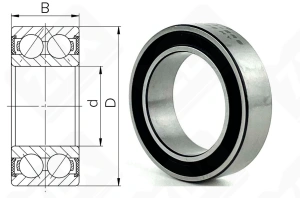 Подшипник 38032RS радиально-упорный шариковый 17-26-7 мм