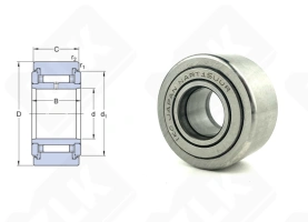 Подшипник NATR15 радиальный игольчатый 15-35-19 мм